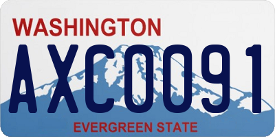 WA license plate AXC0091