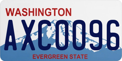 WA license plate AXC0096