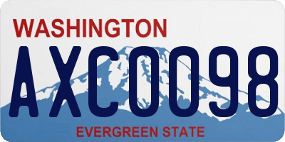 WA license plate AXC0098