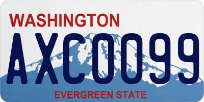 WA license plate AXC0099