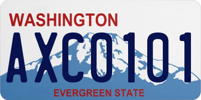 WA license plate AXC0101