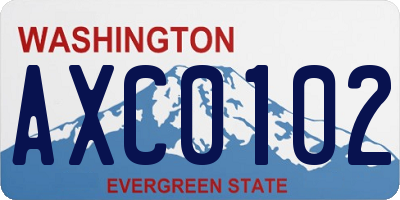 WA license plate AXC0102