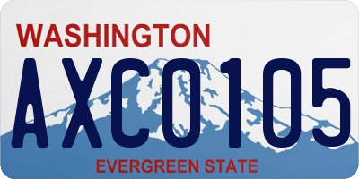 WA license plate AXC0105