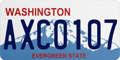 WA license plate AXC0107