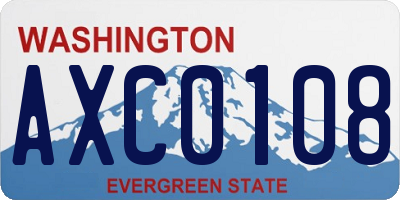 WA license plate AXC0108