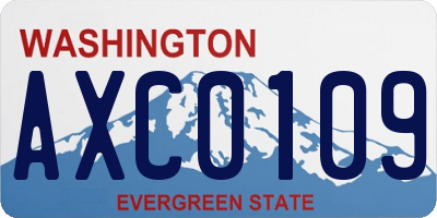 WA license plate AXC0109