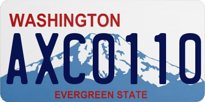WA license plate AXC0110