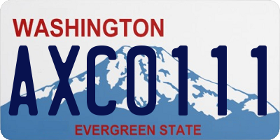 WA license plate AXC0111