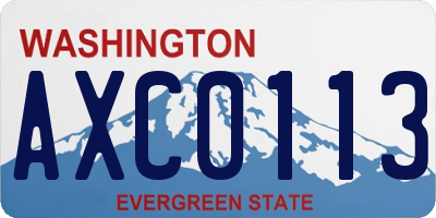 WA license plate AXC0113