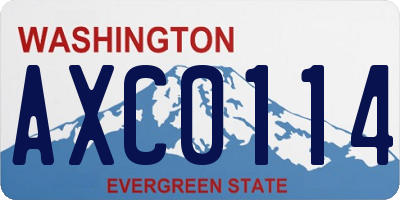 WA license plate AXC0114