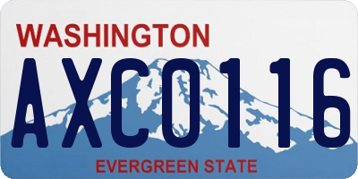 WA license plate AXC0116