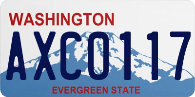 WA license plate AXC0117