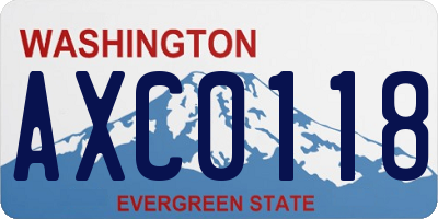 WA license plate AXC0118