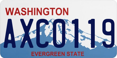 WA license plate AXC0119