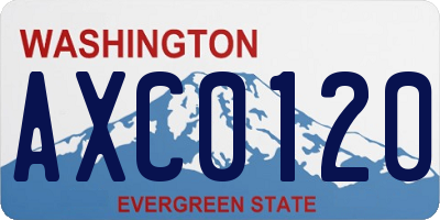 WA license plate AXC0120