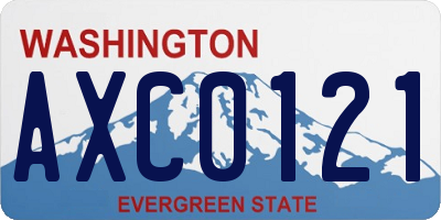 WA license plate AXC0121