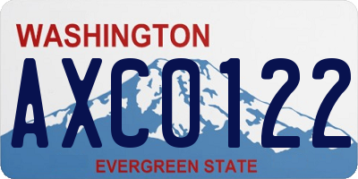 WA license plate AXC0122