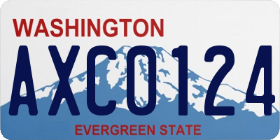 WA license plate AXC0124