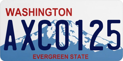 WA license plate AXC0125