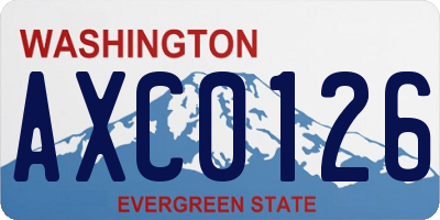 WA license plate AXC0126