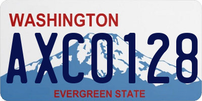 WA license plate AXC0128