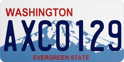 WA license plate AXC0129