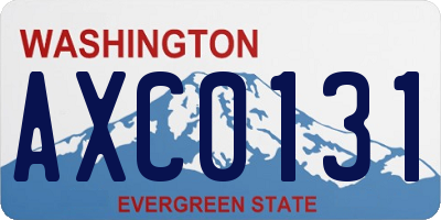 WA license plate AXC0131