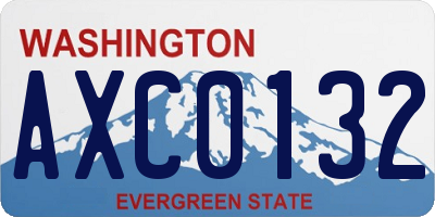 WA license plate AXC0132
