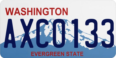WA license plate AXC0133
