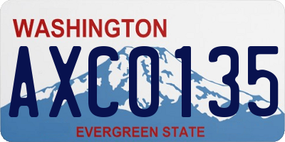 WA license plate AXC0135