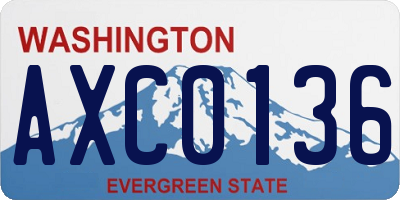 WA license plate AXC0136