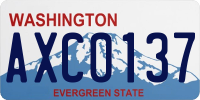 WA license plate AXC0137