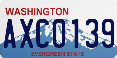 WA license plate AXC0139