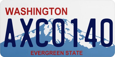 WA license plate AXC0140
