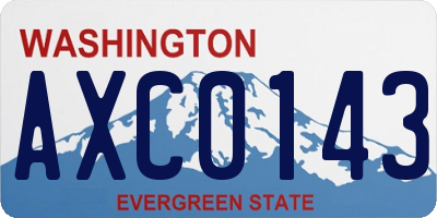 WA license plate AXC0143