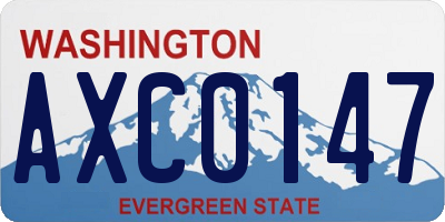 WA license plate AXC0147