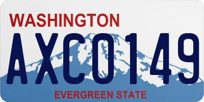 WA license plate AXC0149