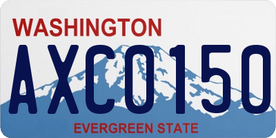 WA license plate AXC0150