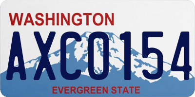 WA license plate AXC0154