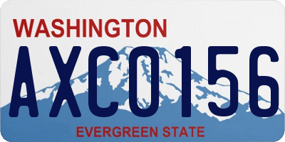 WA license plate AXC0156