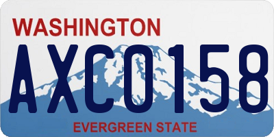 WA license plate AXC0158
