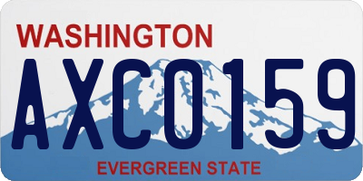 WA license plate AXC0159