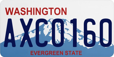 WA license plate AXC0160