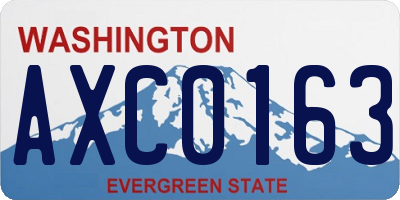 WA license plate AXC0163