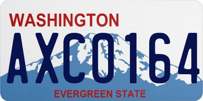 WA license plate AXC0164