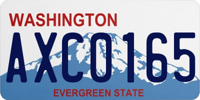 WA license plate AXC0165