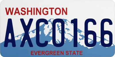 WA license plate AXC0166