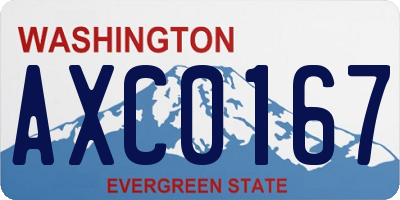 WA license plate AXC0167