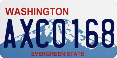WA license plate AXC0168