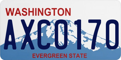 WA license plate AXC0170